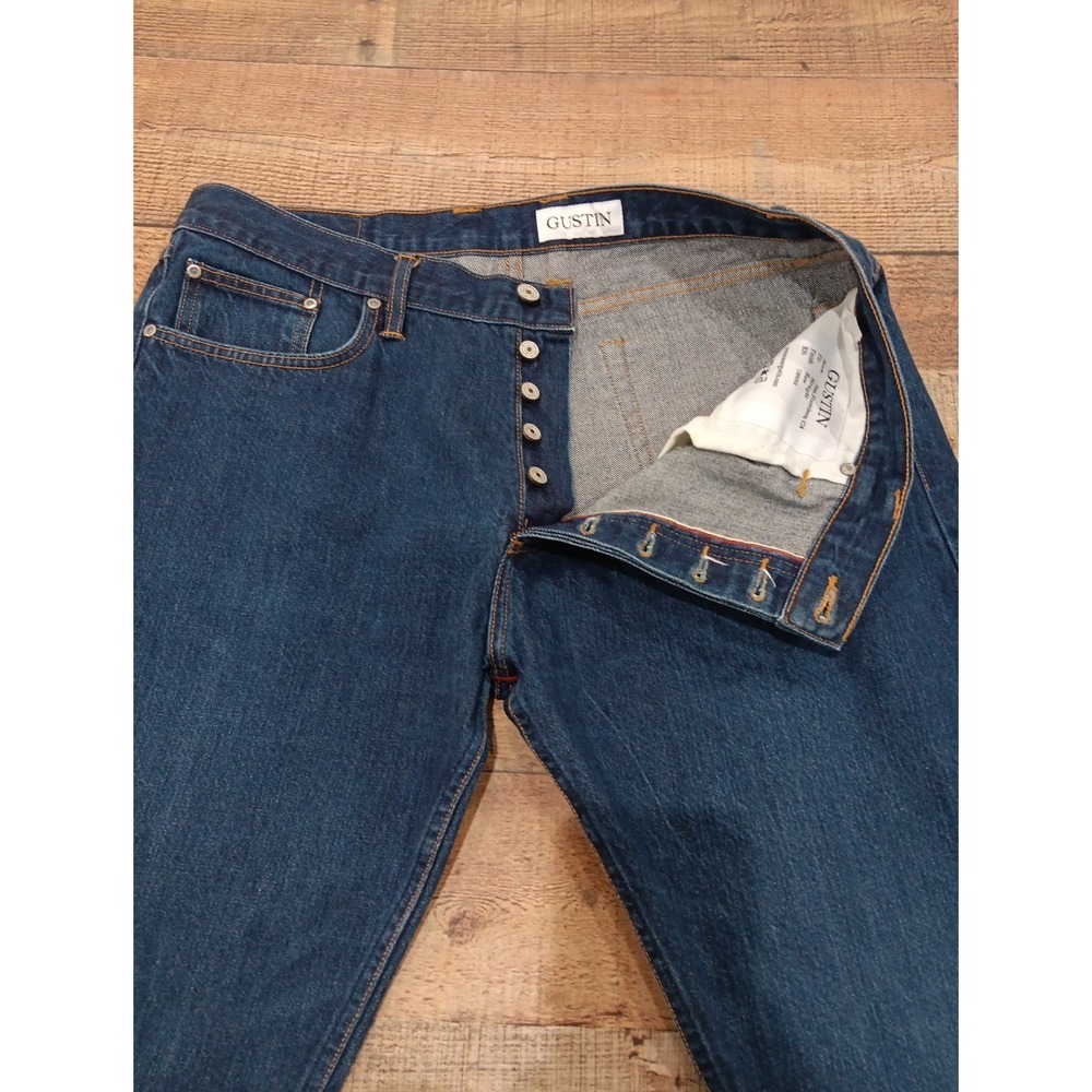 Gustin Jeans Mens Size 40 Blue  Straight  Denim Button Fly  USA #162 (2413)